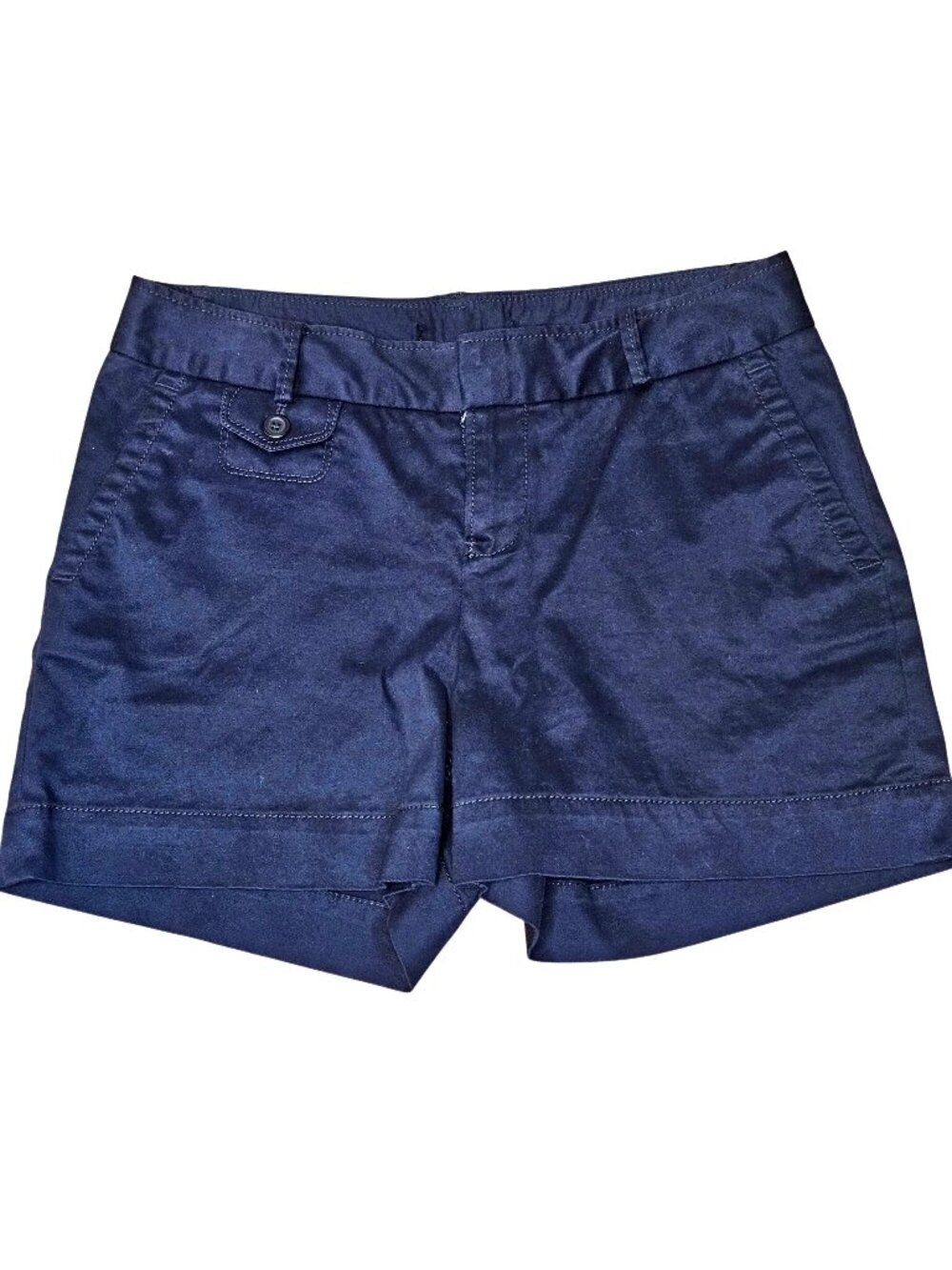 Woman's unbranded navy-blue nautical coastal cotton casual bermuda shorts M